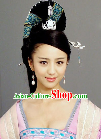 Chinese Imperial Palace Empress Hair Jewelry and Wigs Set.