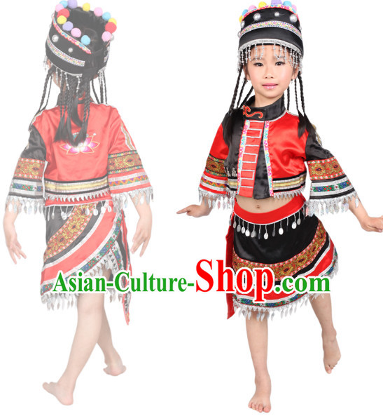 Chinese Folk Ethnic Dance Costume Competition Dance Costumes for Kids