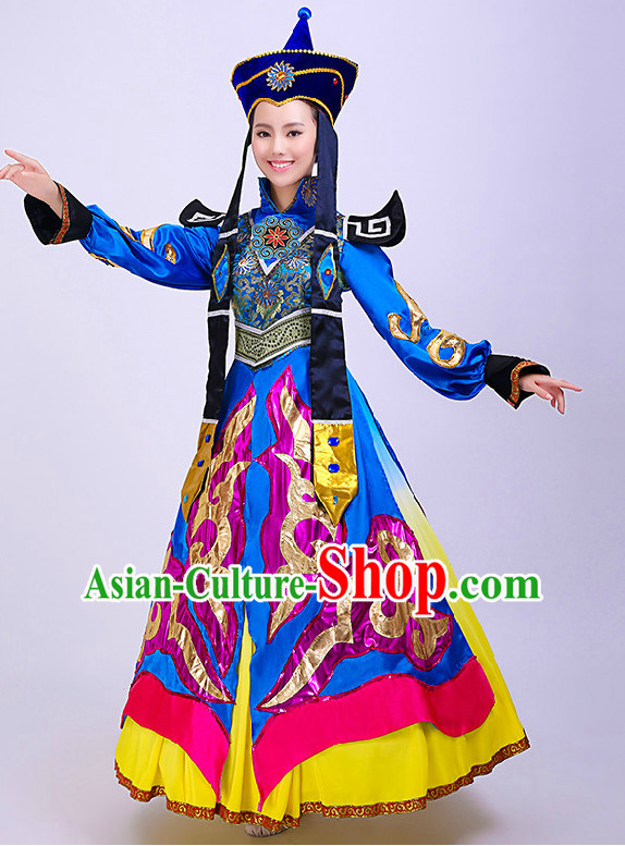 Chinese Mongolian Beauty Competition Dance Costume Group Dancing Costumes for Women