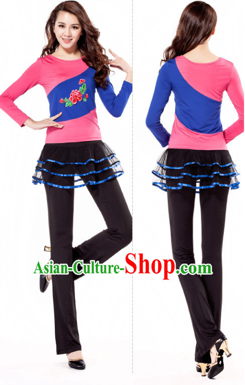 Pink Black Chinese Style Modern Dance Costume Ideas Dancewear Supply Dance Wear Dance Clothes Suit