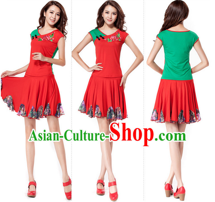Red Chinese Style Parade Dance Costume Ideas Dancewear Supply Dance Wear Dance Clothes Suit