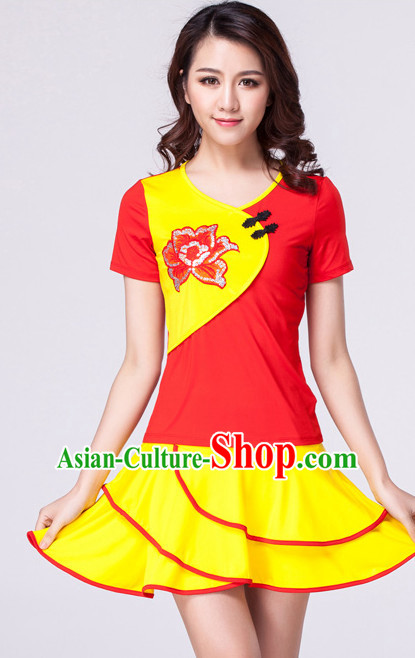 Red Yellow Chinese Style Parade  Costume Ideas Dancewear Supply Dance Wear Dance Clothes Suit