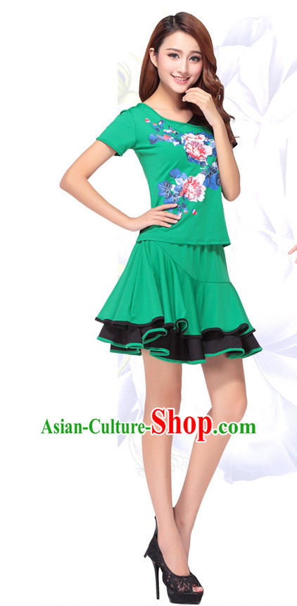 Chinese Style Modern Gymnastics Costume Ideas Dancewear Supply Dance Wear Dance Clothes Suit