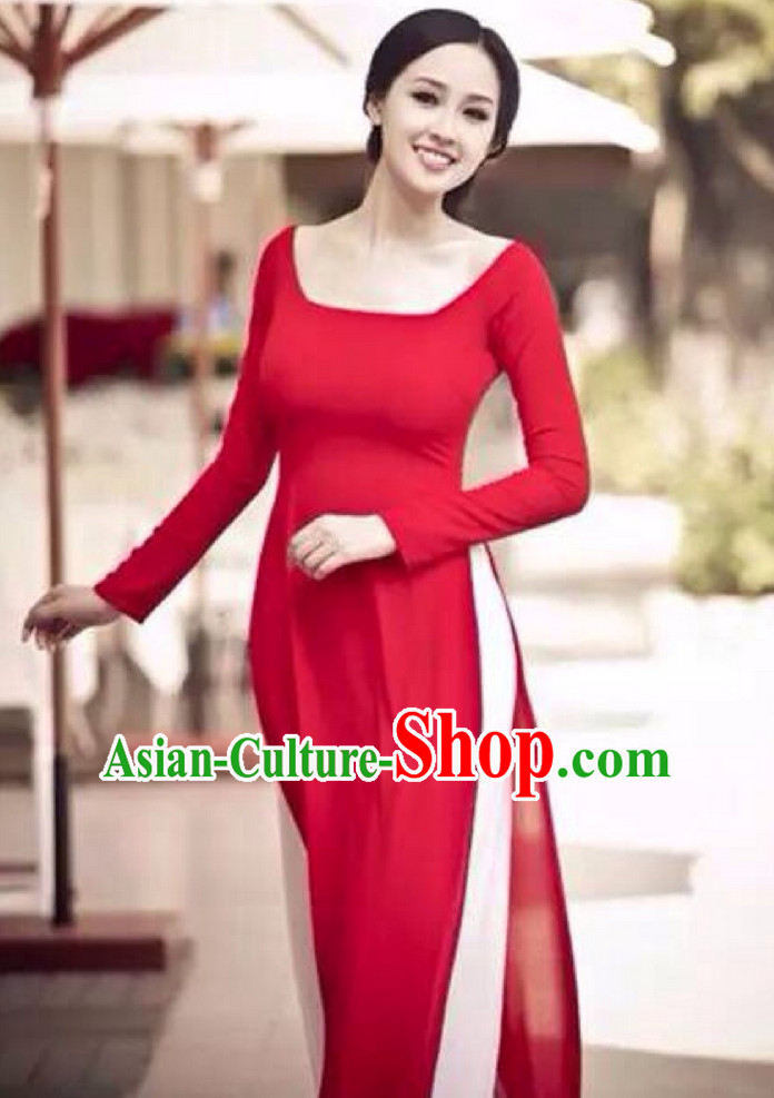 Low Collar Modern Style Ao Dai for Women