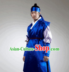 Ancient Korean Swordsman Costumes and Head Band for Men