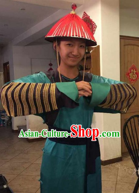Qing Dynasty Bodyguard Costumes and Hat Complete Set