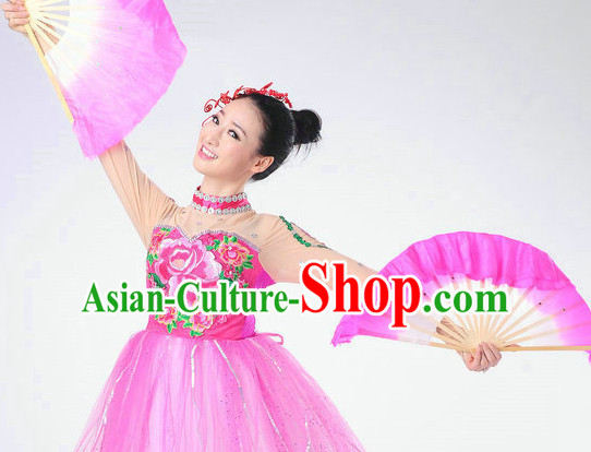 Chinese Folk Fan Dance Outfits for Women