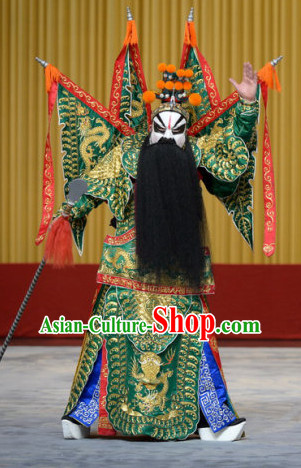 Chinese Peking Opera Da Kao Fighting Costumes Complete Set