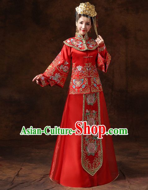 Red Phoenix Classical Chinese Wedding Suits for Women