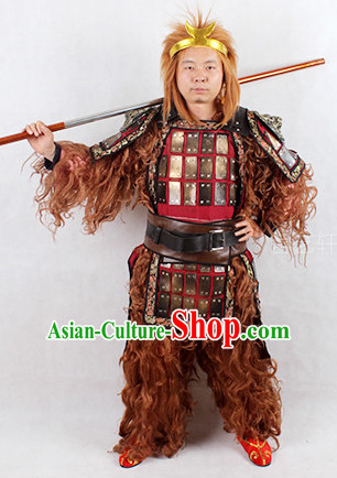 Monkey King Fur Costume and Headwear Complete Set for Men
