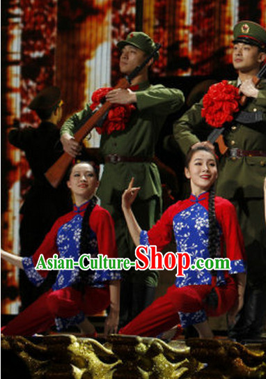 Chinese Red Village Girl Costume