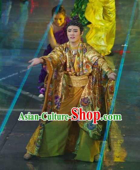 Chinese Ancient Buddha Costume and Wig for Men