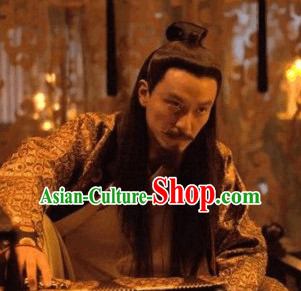 Ancient Chiense Tang Black Long Wigs for Men