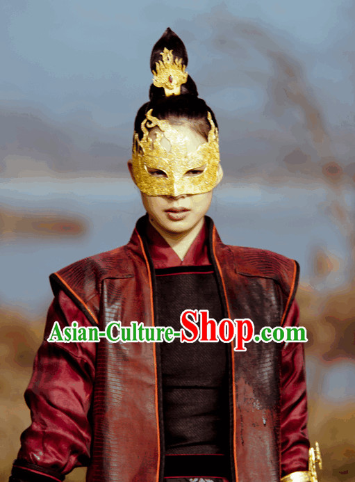 Ancient Chinese Swordsman Golden Mask