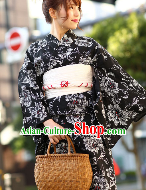 Top Authentic Traditional Japanese Kimonos Kimono Dress Yukata Clothing Robe Garment Complete Set for Women Ladies Girls