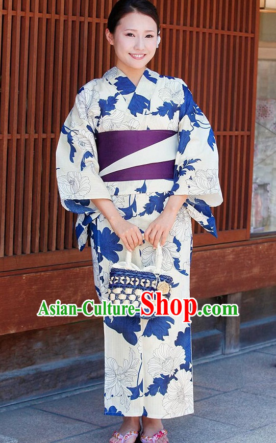 Top Authentic Traditional Japanese Kimonos Kimono Dress Yukata Clothing Garment Complete Set for Women Ladies Girls