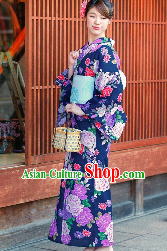 Top Authentic Traditional Japanese Kimonos Kimono Dress Yukata Clothing Garment Complete Set for Women Ladies Girls