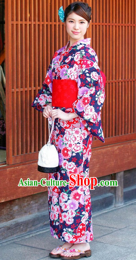 Top Authentic Traditional Japanese Kimonos Kimono Dress Yukata Clothing Garment Complete Set for Women Ladies Girls