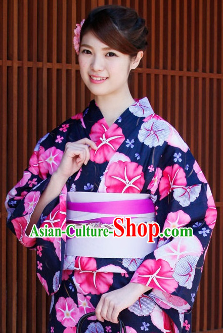 Top Authentic Traditional Japanese Kimonos Kimono Dress Yukata Clothing Garment Complete Set for Women Ladies Girls