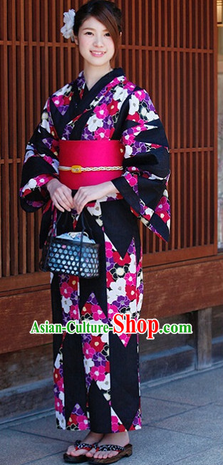 Top Authentic Traditional Japanese Kimonos Kimono Dress Yukata Clothing Garment Complete Set for Women Ladies Girls