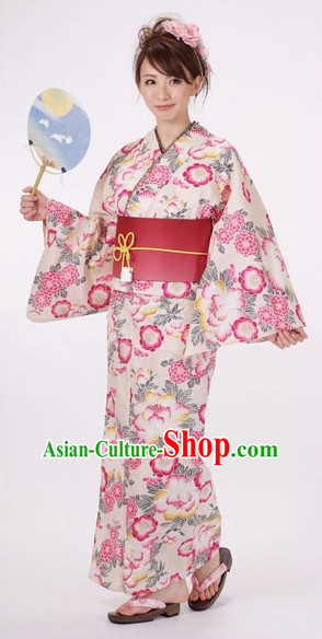 Top Authentic Traditional Japanese Kimonos Kimono Dress Yukata Clothing Garment Complete Set for Women Ladies Girls