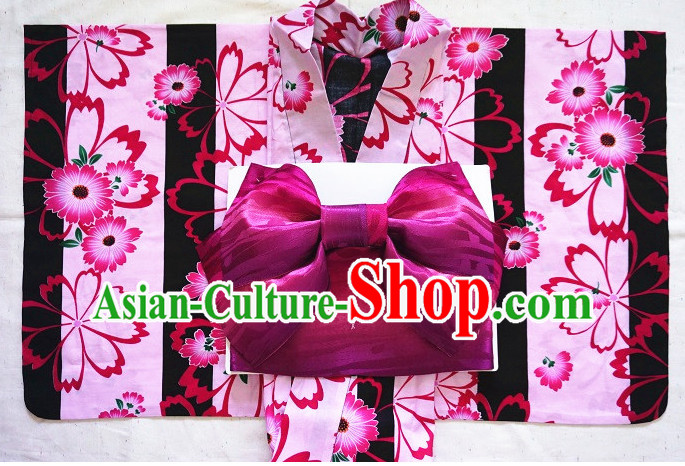 Top Authentic Traditional Japanese Kimonos Kimono Dress Yukata Clothing Garment Complete Set for Women Ladies Girls