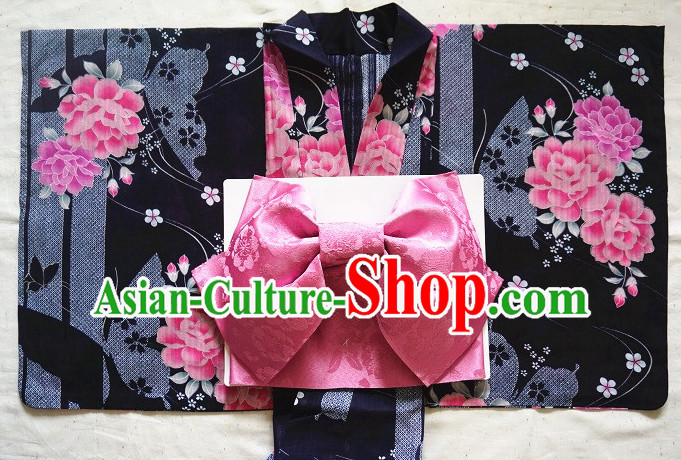 Top Authentic Traditional Japanese Kimonos Kimono Dress Yukata Clothing Garment Complete Set for Women Ladies Girls