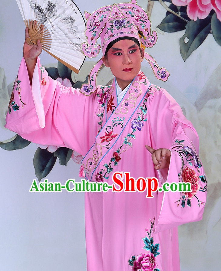 Ancient Chinese Beijing Opera Costumes Peking Opera Husband Young Scholar Costume and Hat Complete Set for Men