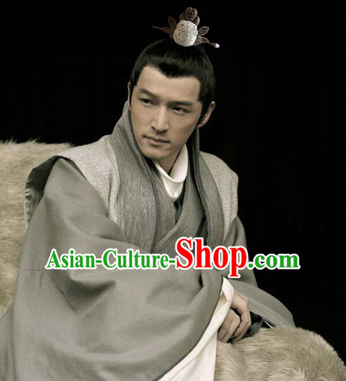 Silver Ancient Chinese Mei Chang Su Wise Men Handmade Jade Headwear Head Pieces Coronet Crown