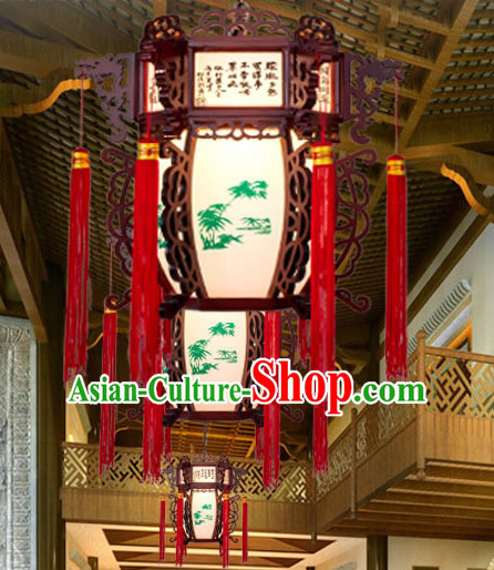 Ancient Chinese Handmade Bamboo Wooden Ceiling Lantern