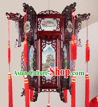 Chinese Traditional Handmade Natural Wood Palace Lantern