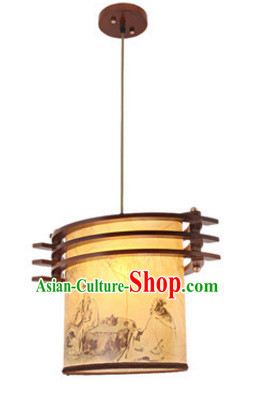 Chinese Ancient Handmade and Carved Natural Wood Hanging Palace Lantern