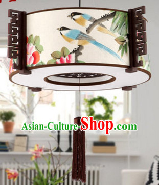 Chinese Classical Handmade and Carved Natural Wood Hanging Palace Lantern