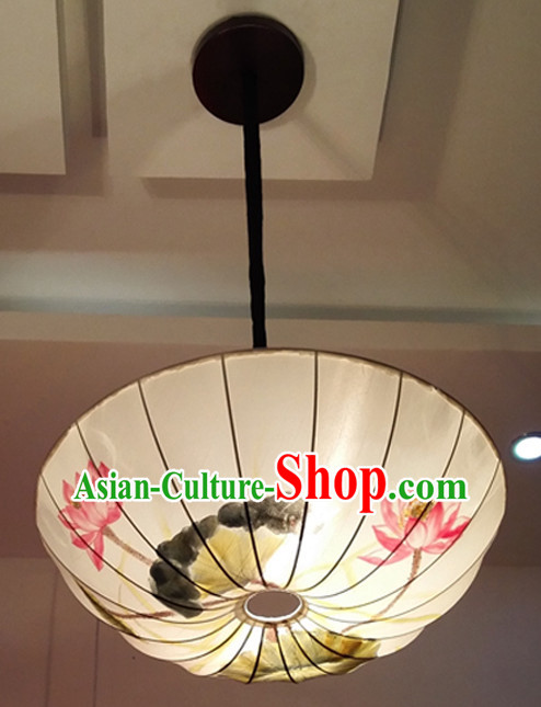 Chinese Classical Handmade and Painted Silk Hanging Umbrella Palace Lantern