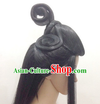 Ancient Chinese Fairy Black Long Wigs