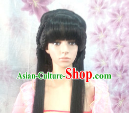 Chinese Ancient Fairy Female Hairstyle Long Black Wigs