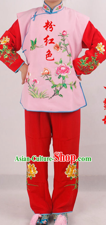 Chinese Traditional Opera Embroidered Flower Lady Costumes