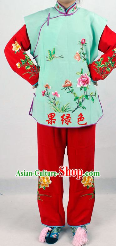 Chinese Traditional Opera Embroidered Flower Lady Costume for Women and Girls