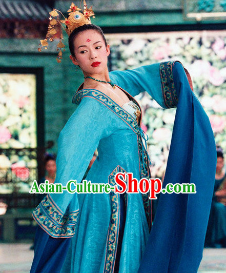 Ancient Chinese Long Water Sleeve Dance Costumes for Women