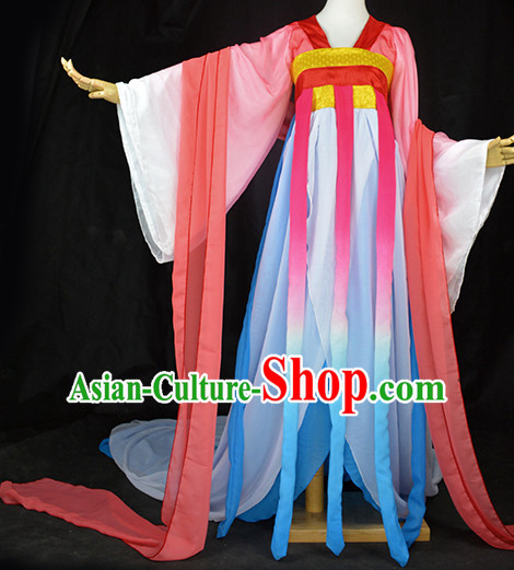 Traditional Chinese Classical Fairy Costumes Complete Set with Long Tail