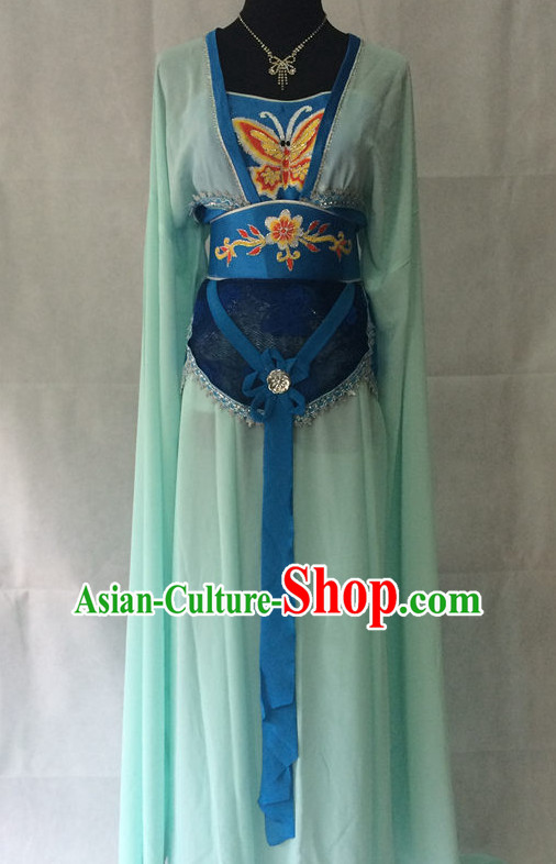 Ancient Chinese Opera Embroidered Water Sleeve Butterfly Costumes Complete Set for Women