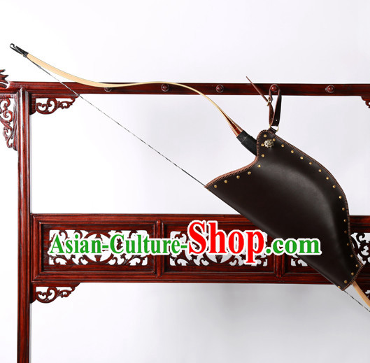 Chinese Traditinoal Handmade Leather Arrow Bags Hanfu Props Decorations