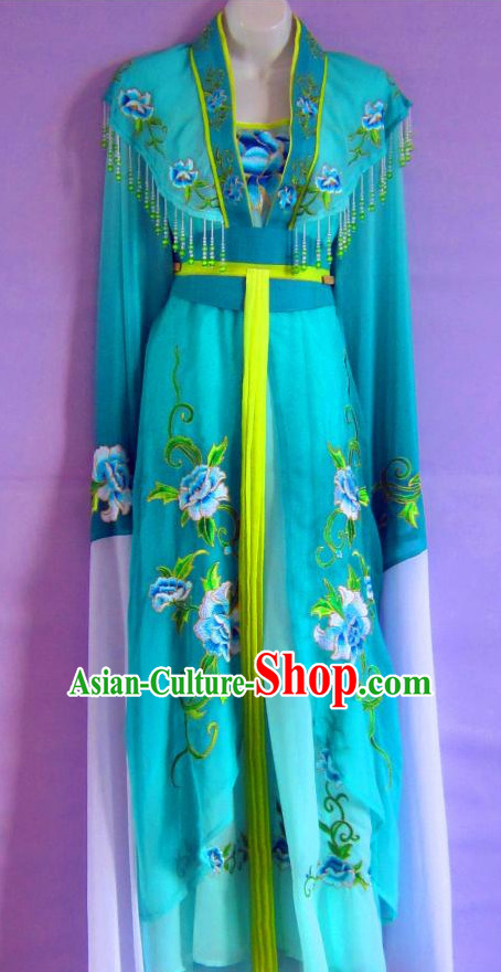 Ancient Chinese Lake Blue Hanfu Dresses Complete Set for Women