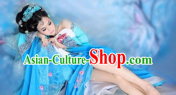 Blue Chinese Classical Lady Costumes for Women or Girls