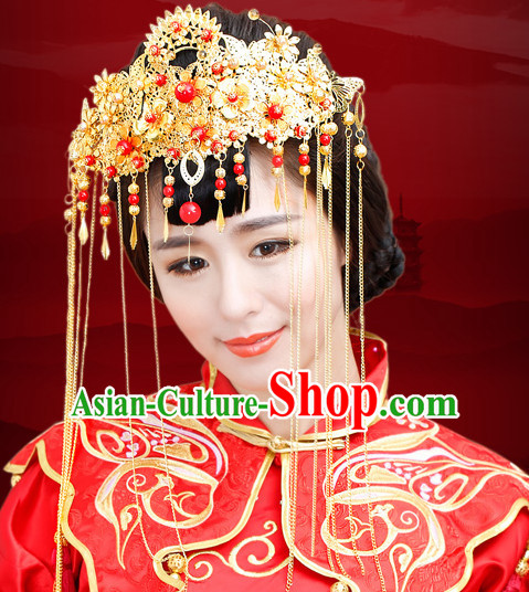 Traditional Chinese Princess Brides Wedding Headpieces Phoenix Crown Coronet Decorations