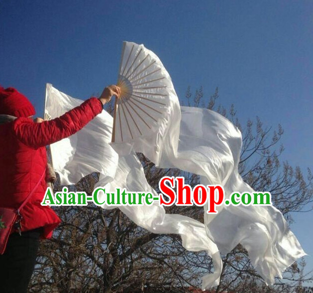 1.5 Meters Pure White Long Silk Dance Ribbons