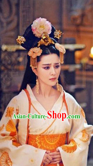 Chinese Wedding Bridal Hair Accessories Headwear Headdress Hair Accessory Hair Jewelry and Necklace Earrings Set for Women or Girls