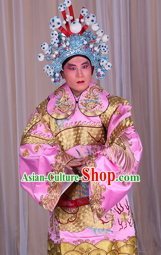 Embroidered Chinese Classic Peking Opera Long Mang Dragon Robe Costume Beijing Opera Costumes Complete Set for Adults Kids Men Boys