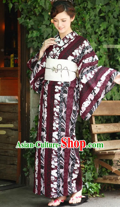 Top Authentic Traditional Japanese Kimonos Kimono Dress Yukata Clothing Robe Garment Complete Set for Women Ladies Girls