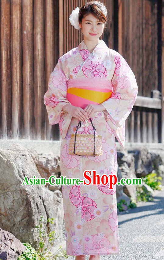 Top Authentic Traditional Japanese Kimonos Kimono Dress Yukata Clothing Robe Garment Complete Set for Women Ladies Girls